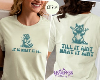 Waschbär-Meme-Hemd im Vintage-Stil, es ist, was es ist, und es ist nicht, was es ist, lustiges Waschbär-Hemd, Hemd der psychischen Gesundheit, Waschbär-T-Stück
