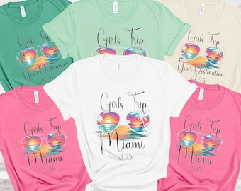 Custom Girls Trip Shirt, Matching Vacation T-Shirts for Friends, Personalized Shirts For All Sizes!