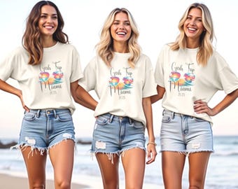 Custom Girls Trip Shirt, Matching Vacation T-Shirts for Friends, Personalized Shirts For All Sizes!