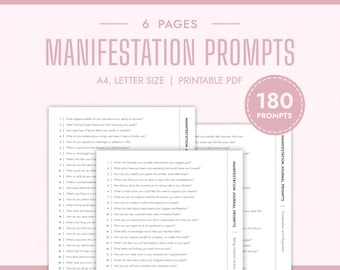 180 Manifestation Journal Prompts Bundle Printable Manifestation Journal Prompts Beginner Journaling Prompts Visualization Goals Desires PDF