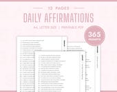 Affirmations Bundle Printable Daily Affirmations Self Care Beginner Daily Affirmations Mental Health Mindfulness 365 Daily Affirmations PDF