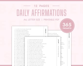 Affirmations Bundle Printable Daily Affirmations Self Care Beginner Daily Affirmations Mental Health Mindfulness 365 Daily Affirmations PDF