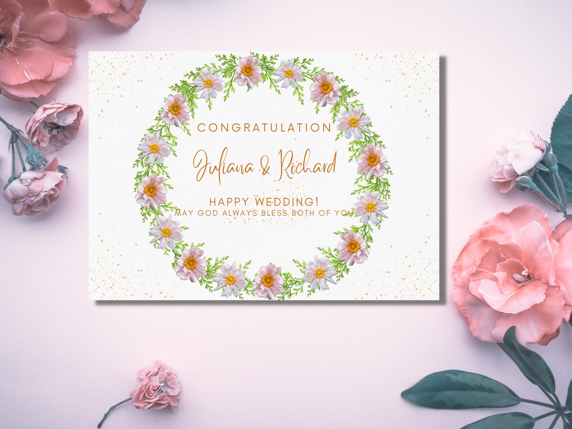 Happy Wedding Card Template Printable Editable Digital - Etsy