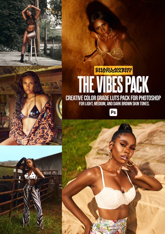 Ps LUTS PACK, Contains 10 Brown-Dark Skintones Portrait LUTs for Photoshop
