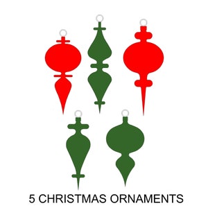 5 Christmas ornament patterns, christmas felt patterns, christmas fabric decor pattern, felt ornament pattern