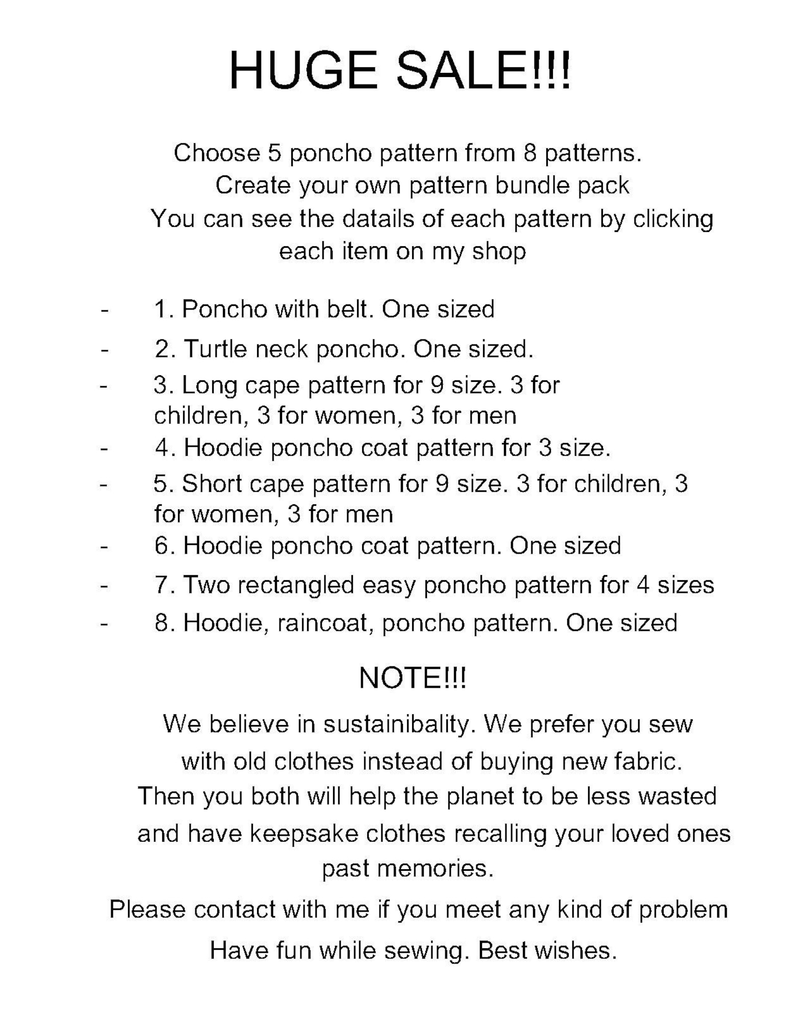 Poncho Cape Cardigan PDF Pattern Bundle – Choose 5 From 8 (pattern Only ...