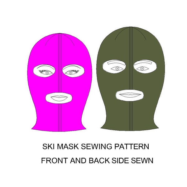 Ski mask pattern, balaclava, winter mask PDF digital sewing  pattern, valentine's day hadmade gift idea for couples, lovers or sweetheart