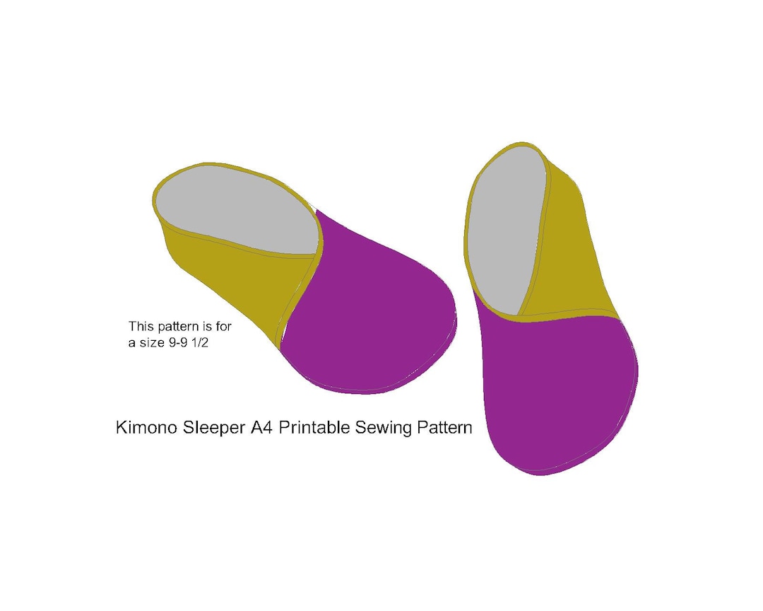 Kimono Style Slipper, Fleece Slipper, House Slipper, Home Socks, A4 PDF Printable Digital Sewing ...