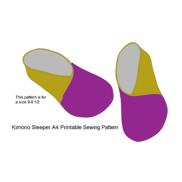 Kimono style slipper, fleece slipper, house slipper, home socks, A4 PDF printable digital sewing pattern, roomshoe, indoor shoe