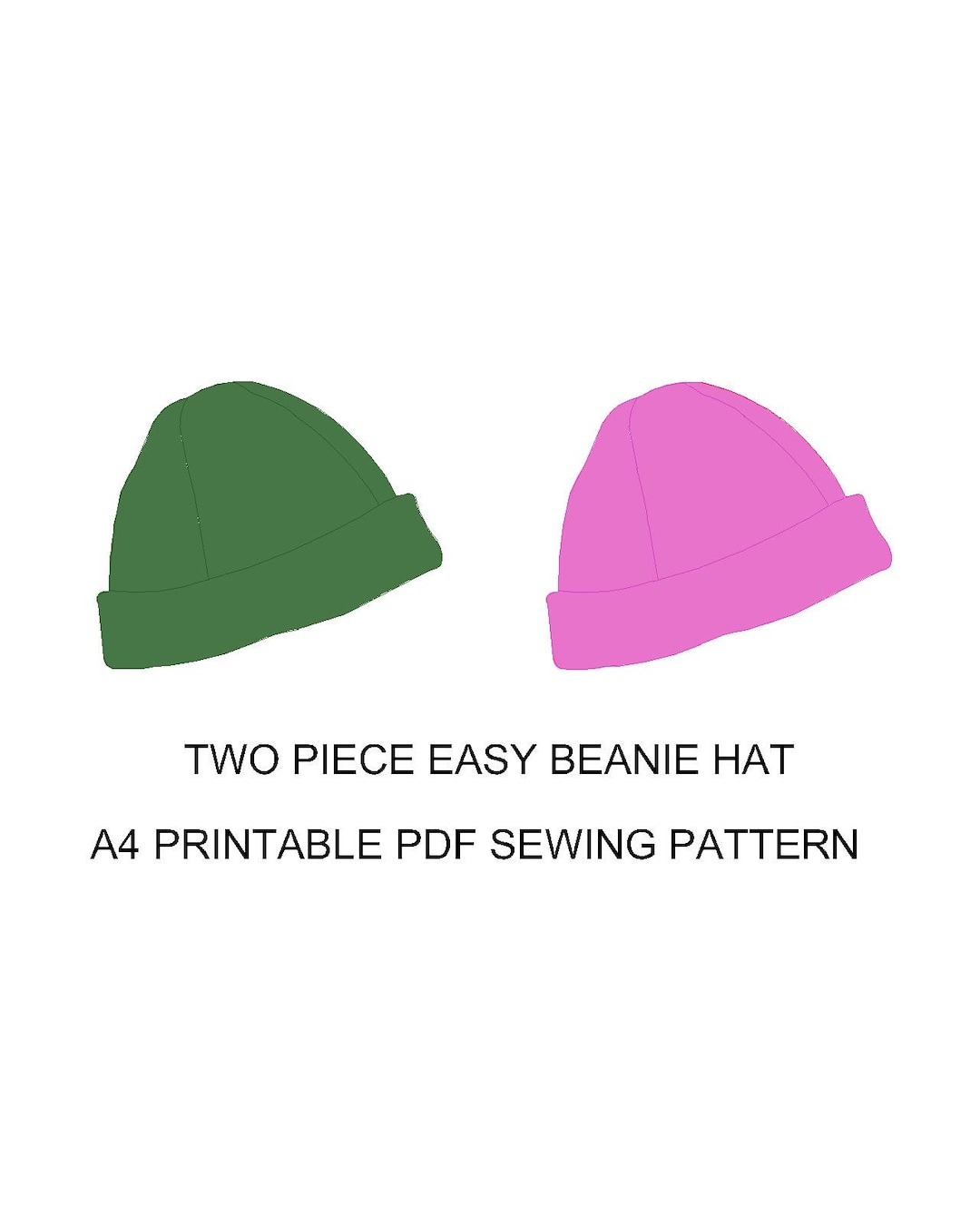 Easy Fleece Beanie Hat Sewing Pattern (PDF Download)
