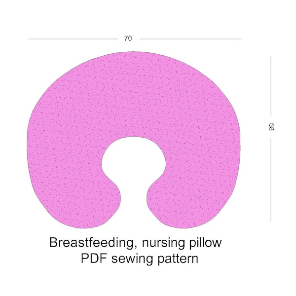 58x70cm breastfeeding pillow, baby nursing pillow sewing pattern, digital A4 printable digital  PDF pattern