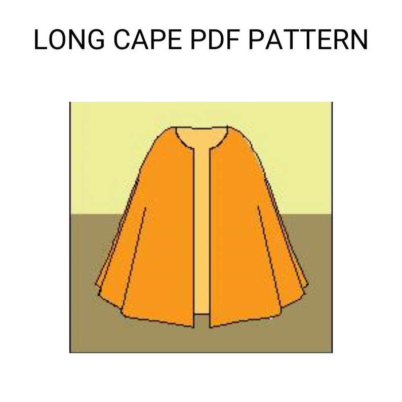 Long Cape PDF Sewing Pattern – 9 Sizes, Poncho Coat Cardigan (pattern ...