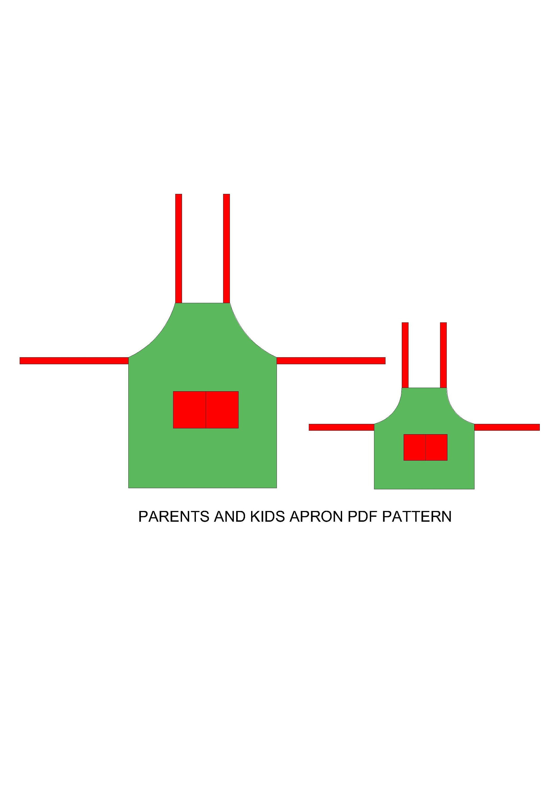 puffin kid's apron pdf sewing pattern (4 sizes) - etsy... Parents and Kids Apron Sewing Pattern: Beginner Friendly (PDF Pattern ...