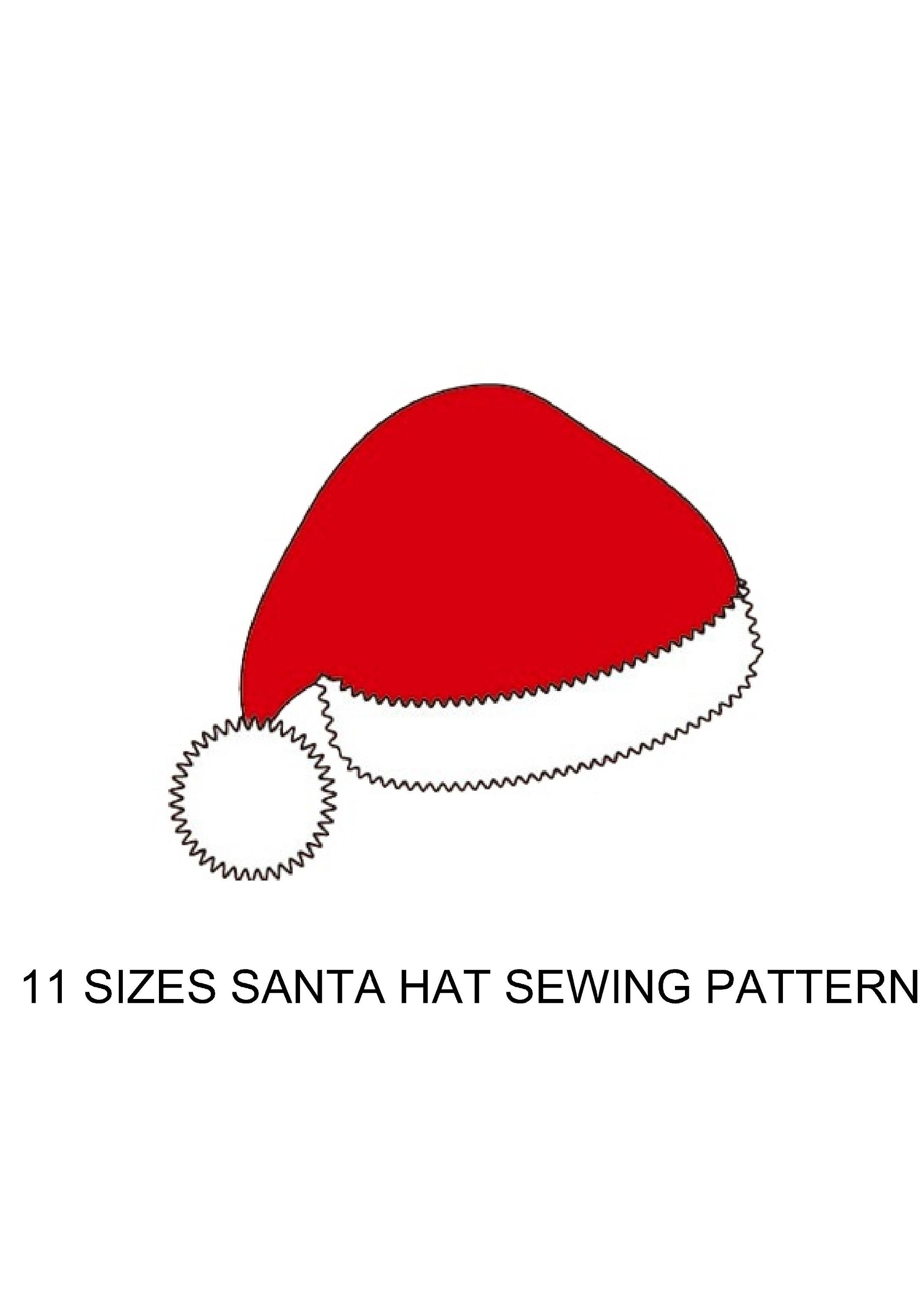 11 Sizes Santa Hat Sewing Pattern Christmas Costume Etsy Canada