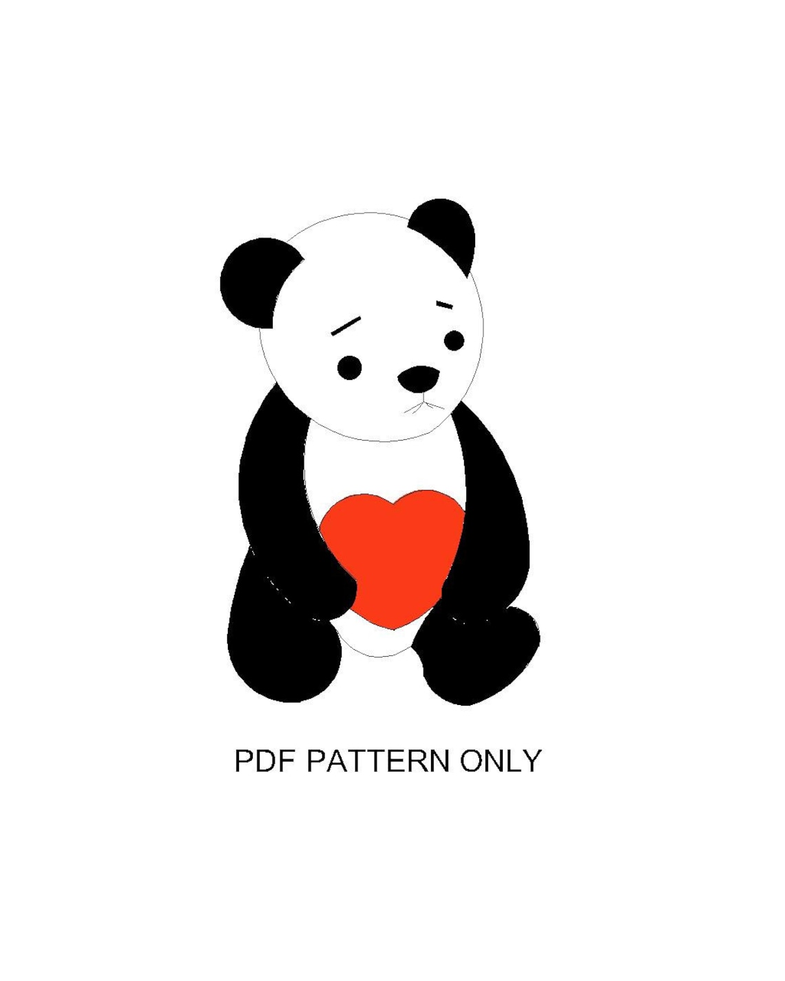 Printable Panda Pdf Sewing Pattern, Teddy Bear Pdf Sewing Pattern, Easy ...