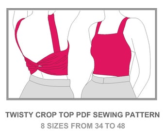 Cross Back Crop Top Sewing Pattern: Beginner Friendly (PDF Pattern)