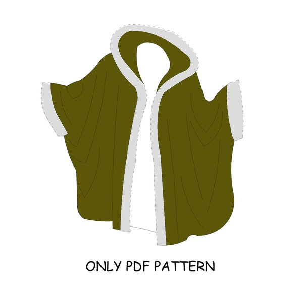 Poncho, cap, cardigan sewing pattern, printable digital sewing pattern, hoodie poncho
