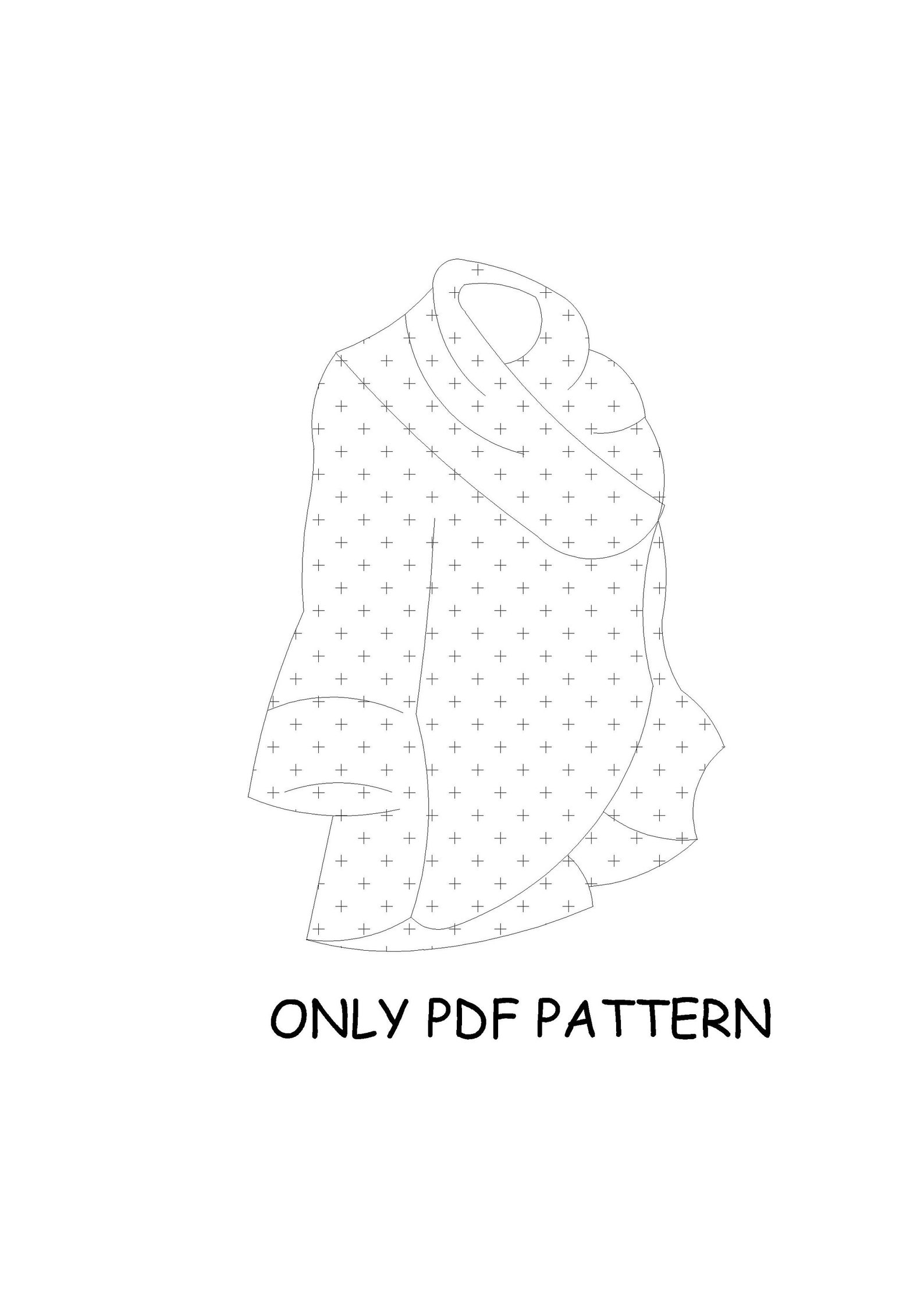 Round, Circular Poncho, Cap, Cardigan Sewing Pattern, Printable Digital ...