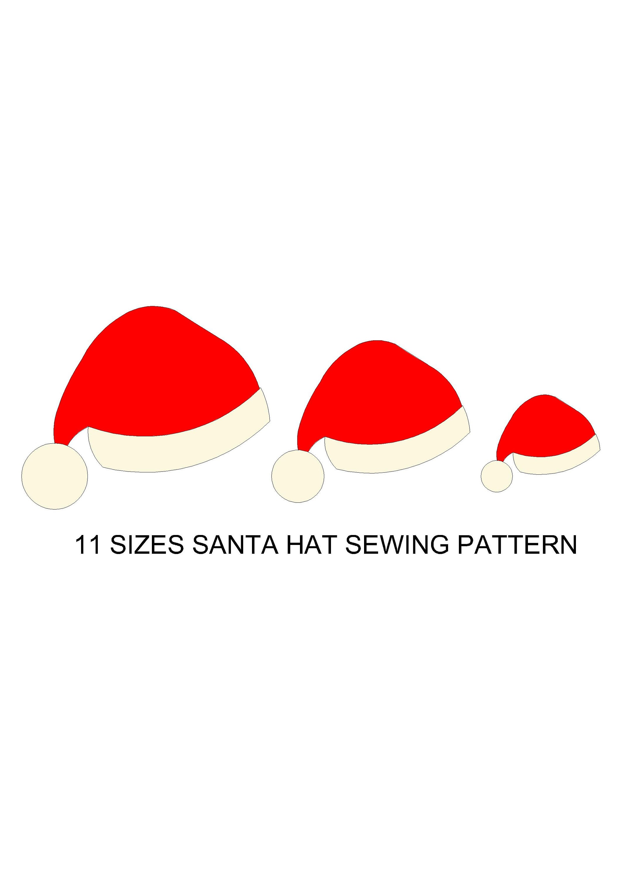 11 Sizes Santa Hat Sewing Pattern Christmas Costume Etsy Canada