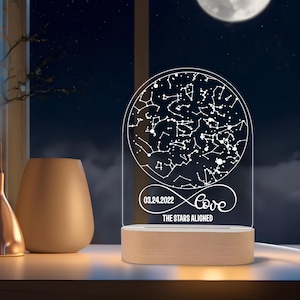 Personalisiertes Nachtlicht, Personalisierte Sternenkarte Licht, Stern Nachtlicht, Personalisierte Sternkarte, Freund Geburtstagsgeschenk Nachtlicht