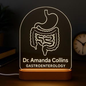 Personalized Gastroenterologist Night Light – Custom LED Desk Lamp Women Doctors – Unique Gift  Medical Office Decor - Gastroenterology gift