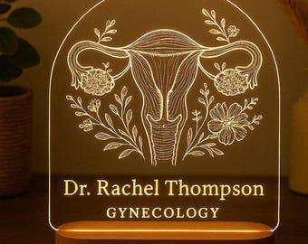 Custom Gynecologist Gift – Engraved LED Night Light for OB/GYN, Women’s Health Doctor or Medical Student