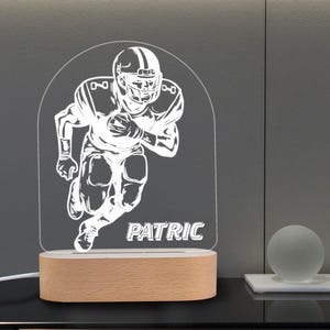 Personalized Sports Lamp, American Football LED Night Light, Custom Engraved Football Gift, Unique Man Cave Decor, Birthday Gift for Him