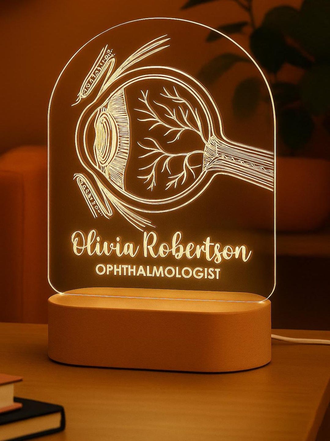 Led Optometry Sign Ophthalmologist Custom Night Light, Eye Doctor Desk Lamp, Personalized ...