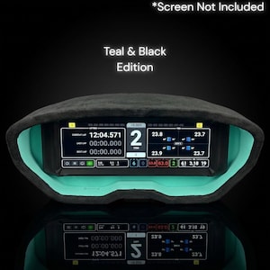 Sim Racing-display suède dashboard surround voor 7,8-inch DDU-schermen Vocore | Moza | Fanatec | Simagic | Teal & Black Edition