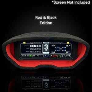 Zamszowa obudowa deski rozdzielczej Sim Racing Display do ekranów DDU 7,8" Vocore | Moza | Fanatec | Simagic | Edycja czerwono-czarna