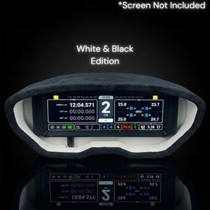 Sim Racing-display suède dashboardrand voor 7,8-inch DDU-schermen Vocore | Moza | Fanatec | Simagic | White & Black Edition