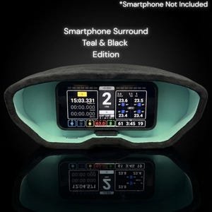 Osłona deski rozdzielczej Sim Racing Suede do smartfonów, edycja turkusowa i czarna, Fanatec | Moza | Simagic