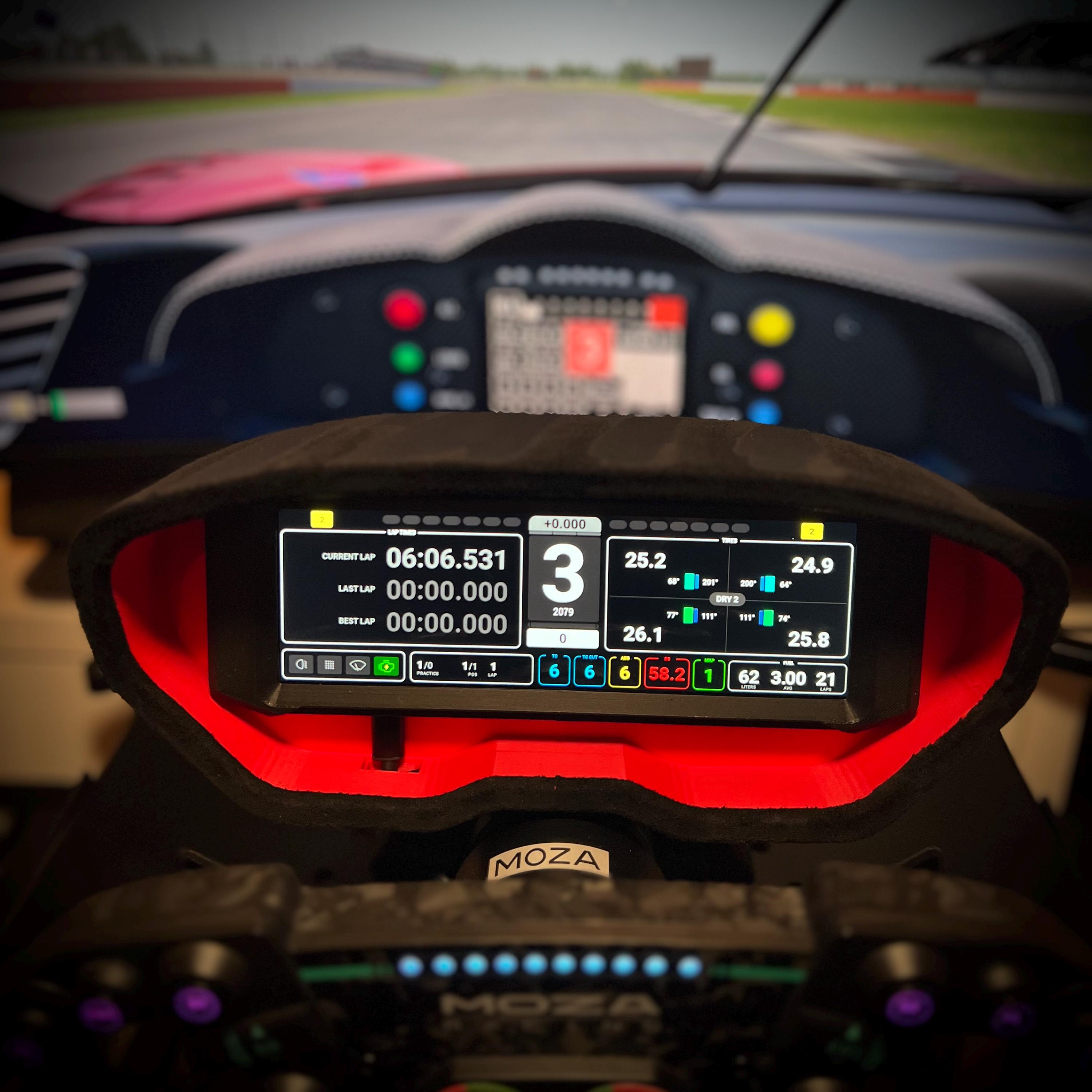Sim Racing Display Suede Dashboard Surround for 7.8