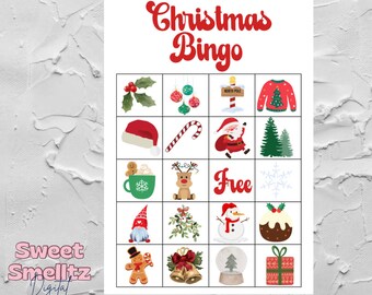 Digital Download| Printable Christmas Bingo| Instant Download| Bingo Game| Print and Cut| Christmas Game| Christmas Day