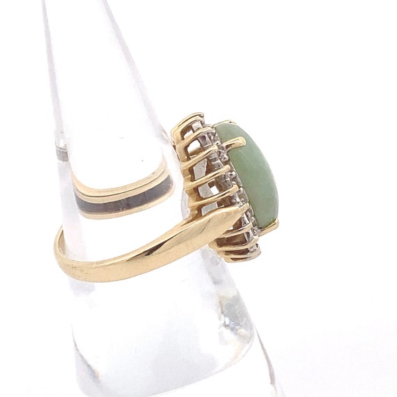 Jade Oval 14k Gold Ring - image 4