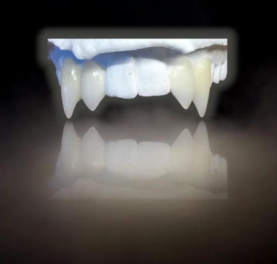 Order by Oct 9 for Halloween Outside UK | Custom 4 Set Vampire Fangs | Precision Milled Dental Acrylic Fang Caps | No Glue