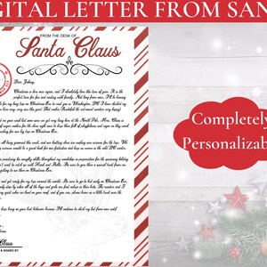 Plantilla editable DIGITAL/IMPRIMIBLE de carta de Papá Noel, carta personalizada para Papá Noel, carta para Papá Noel, carta para el Polo Norte, carta para el elfo en el estante