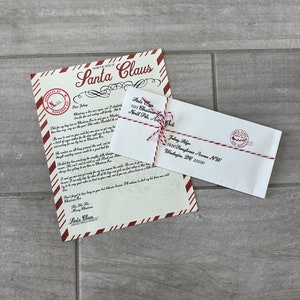 Personalized Santa Claus Letter 2025, Letter from the North Pole, Santa Letter Certificate, Mailed from Santa, Christmas Letter Kids