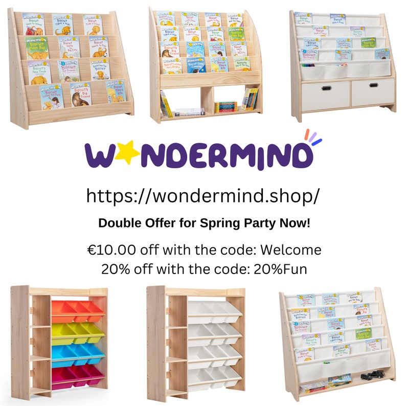 Spielzeugaufbewahrung aus 100 % Massivholz B x H x T: 115 x 115 x 30 cm 12 weiße Alabaster-Aufbewahrungsbehälter und Bücherregal Aufbewahrung von Kinderspielzeug Bücherregal unbeschichtet Bild 10