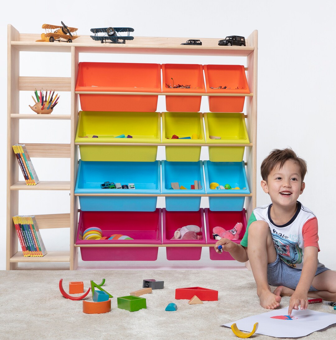 100 Solid Wood Toy Storage W115 X H115 X D30 12 Storage Etsy