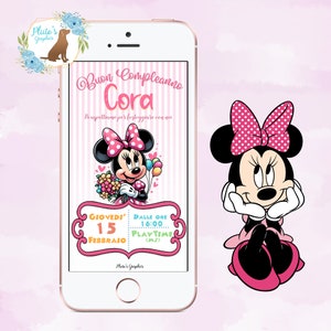 INVITO compleanno Minnie, INVITO digitale, battesimo, compleanno, bambino, party kit, invito festa