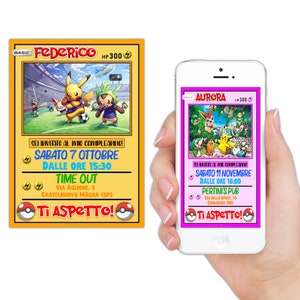 INVITO compleanno POKEMON , INVITO digitale, battesimo, compleanno, bambino, party kit pokemon, invito festa