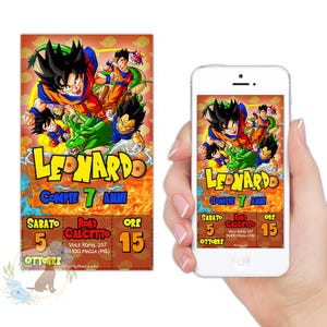 Invito compleanno DRAGONBALL, INVITO digitale, battesimo, compleanno, bambino, party kit dragonball, invito festa