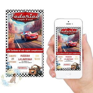 Invito compleanno CARS, INVITO digitale, battesimo, compleanno, bambino, party kit roblox, invito festa