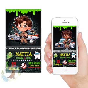 Invito compleanno GHOSTBUSTERS , INVITO digitale, battesimo, compleanno, bambino, party kit Ghostbusters, invito festa