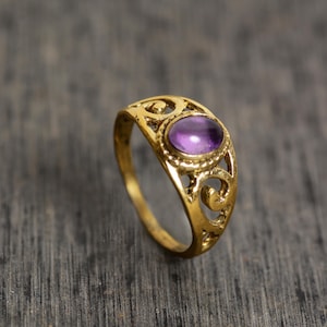 Amethyst 925 Sterling Silver Purple Amethyst Gemstone Jewelry Ring - Natural Amethyst Minimalist Designer Ring Jewellery