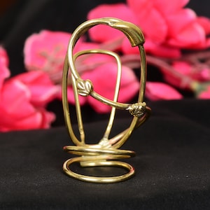 Antique Finish Adjustable Brass Floral Thumb Ring for Women – Handcrafted Boho Ethnic Statement Jewelry by Janvi Jewelry