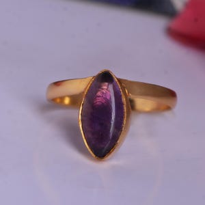 Huge Natural Amethyst Ring: Bohemian Gold Statement Ring