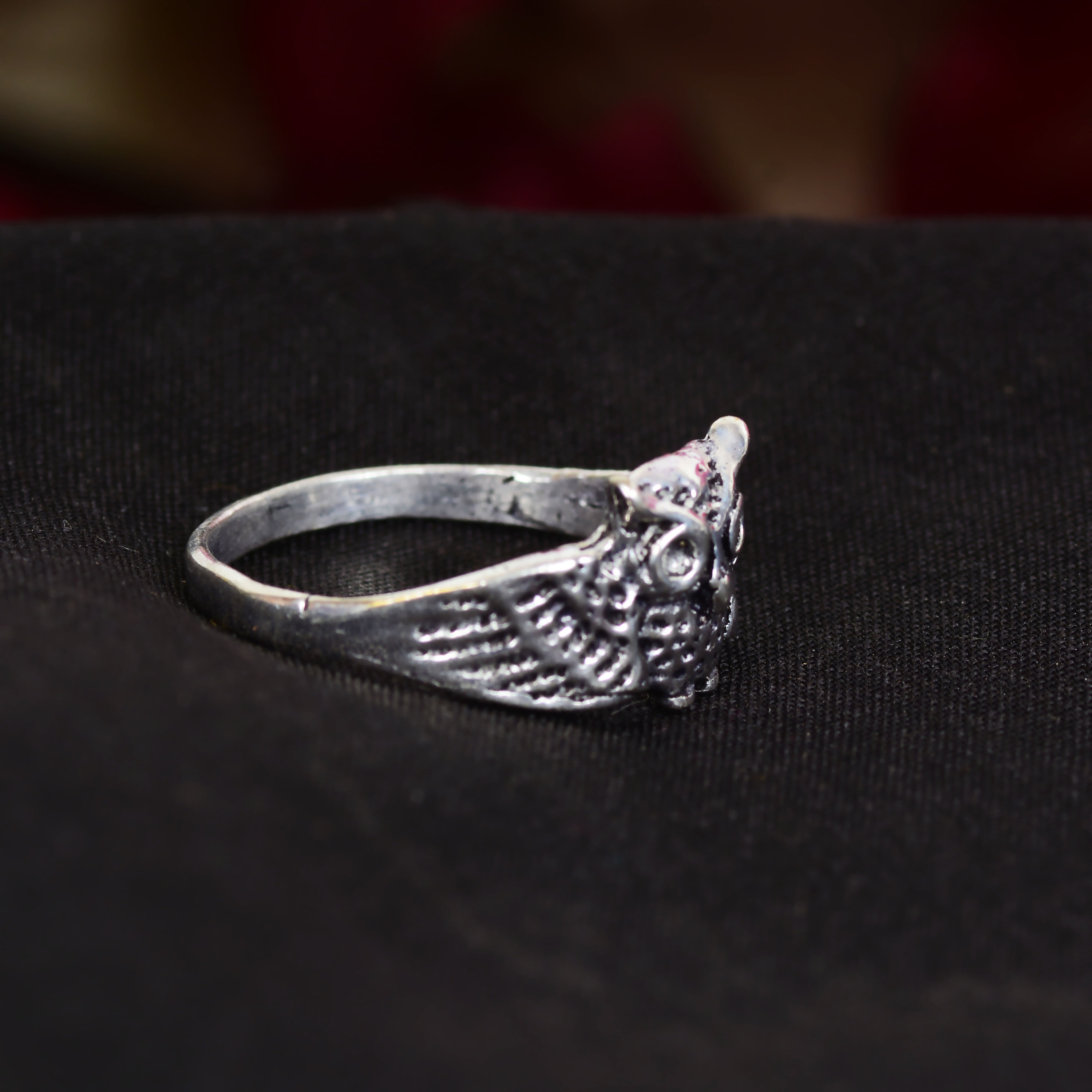 Bague en argent en forme de coeur avec pierre noire 🖤 (49) (D'occasion