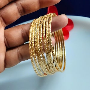 Gold Plated Indian Bangle Set: Antique Finish Wedding Jewelry